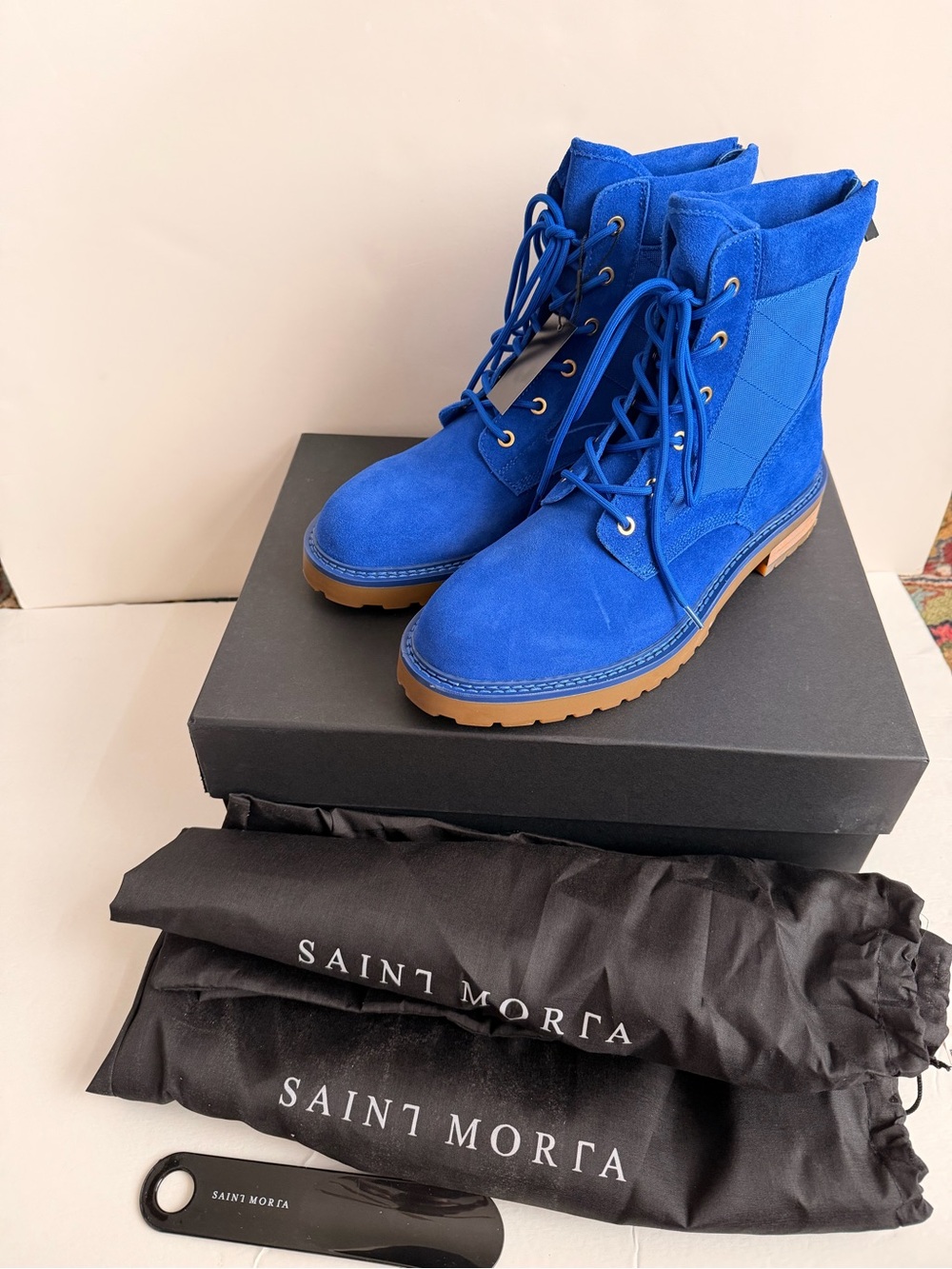 Combat Boots Saint Morta Legion Men’s Size 9 Royal Blue Suede BRAND NEW